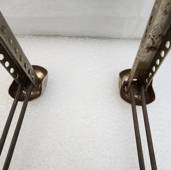 Vtg A&J Hammered Metal Shoe Tree Shaper Stretcher Adjustable Pair - Picture 9 of 10